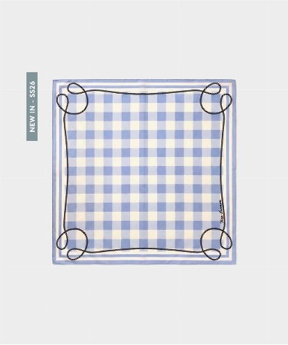 VY3GD04170 TARA JARMON ギンガムチェックコットンスカーフ