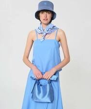 VY3GD04170 TARA JARMON(タラ ジャーモン) ギンガムチェックコットンスカーフ スカイブルー