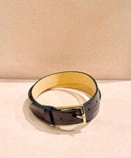 VY4AD03330 TARA JARMON(タラ ジャーモン) クロコエンボスレザーベルト ネイビー