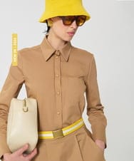 VY4GD03240 TARA JARMON(タラ ジャーモン) 【メディア着用】ストライプリボンベルト イエロー×エクリュ