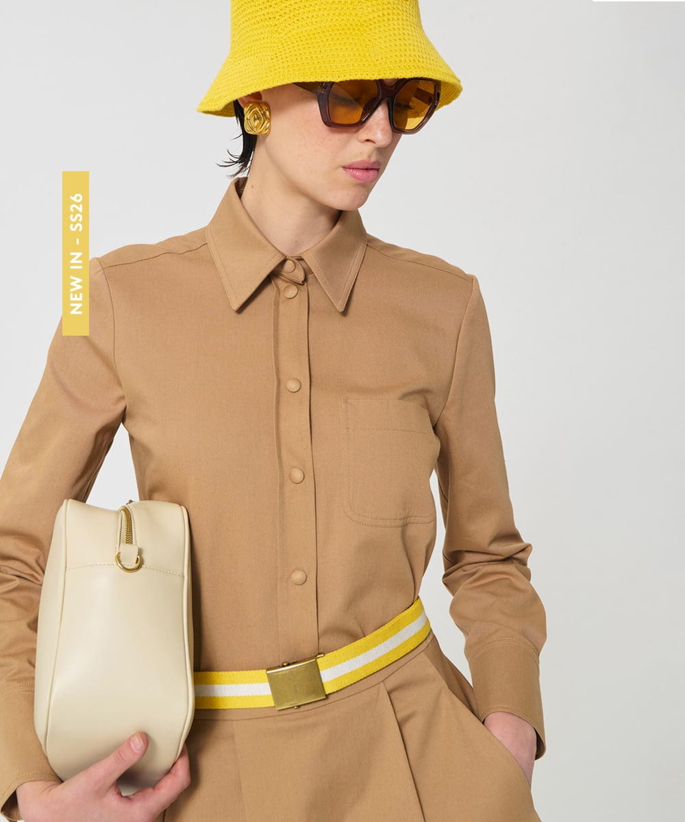 VY4GD03240 TARA JARMON(タラ ジャーモン) 【メディア着用】ストライプリボンベルト イエロー×エクリュ