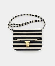 VY5GD01750 TARA JARMON(タラ ジャーモン) TJボーダーコットンバッグ ネイビーブルー