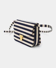 VY5GD01750 TARA JARMON(タラ ジャーモン) TJボーダーコットンバッグ ネイビーブルー