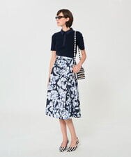 VY5GD01750 TARA JARMON(タラ ジャーモン) TJボーダーコットンバッグ ネイビーブルー