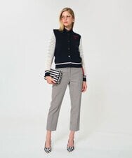 VY5GD01750 TARA JARMON(タラ ジャーモン) TJボーダーコットンバッグ ネイビーブルー