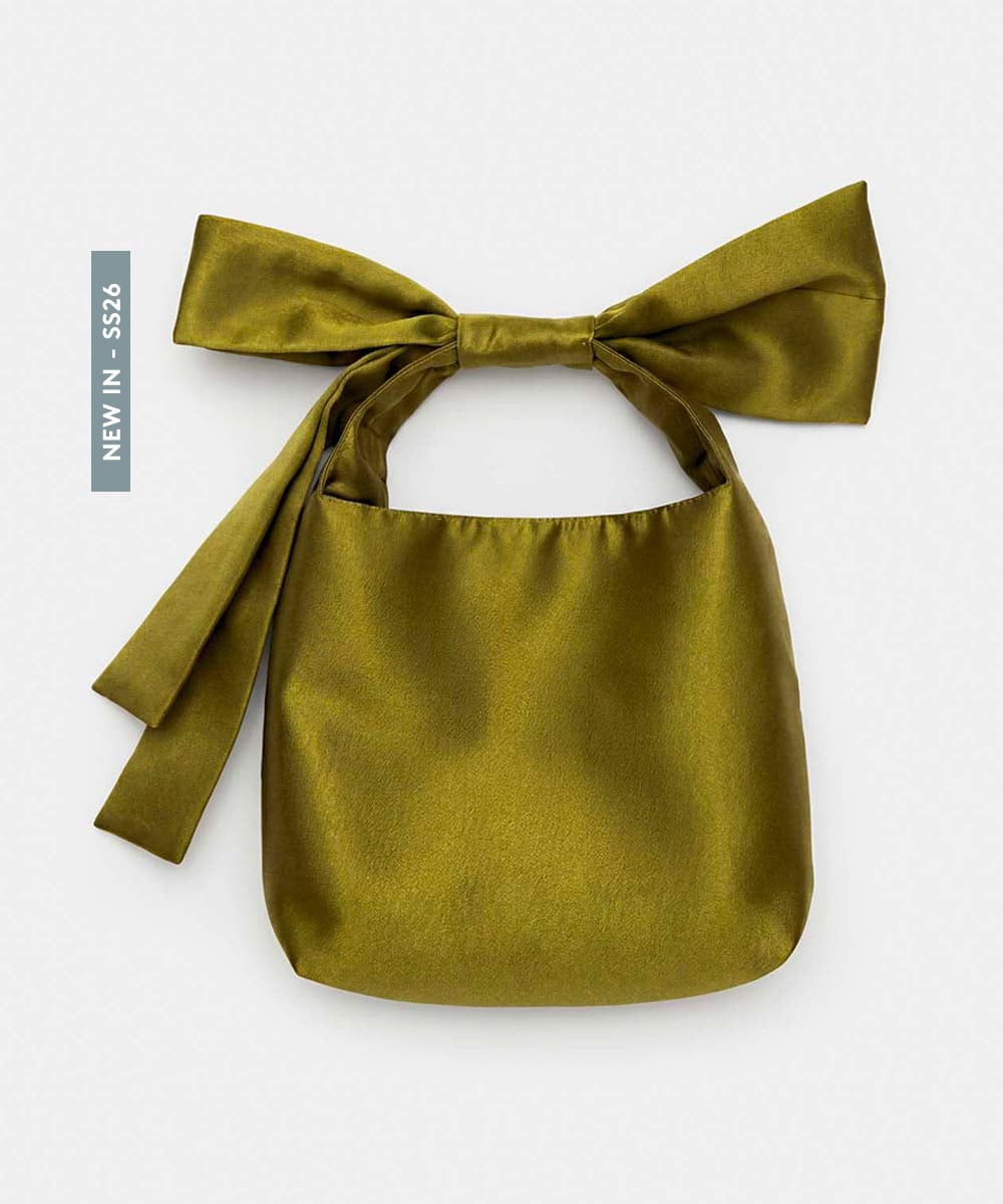 VY5GD04300 TARA JARMON(タラ ジャーモン) サテンリボンバッグ アニスグリーン