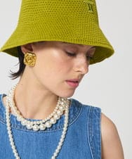 VY7GD01260 TARA JARMON(タラ ジャーモン) コットンクロシェバケットハット オリーブグリーン