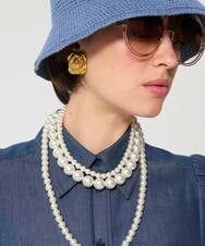 VY7GD01260 TARA JARMON(タラ ジャーモン) コットンクロシェバケットハット スカイブルー