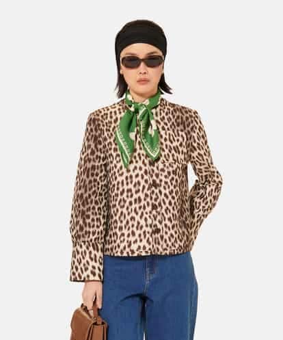 VZBAC16420  レオパードジャカードブラウス