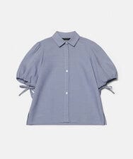 VZBAD10330 TARA JARMON(タラ ジャーモン) ミニチェックブラウス ネイビー