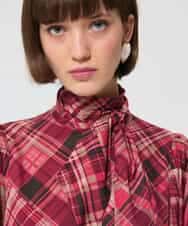 VZBAD13450 TARA JARMON(タラ ジャーモン) スコティッシュチェックプリントブラウス ピンク