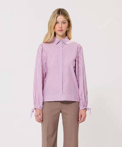 VZBAD15330 TARA JARMON ワイドストライプブラウス