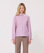 VZBAD15330 TARA JARMON(タラ ジャーモン) ワイドストライプブラウス ピンク