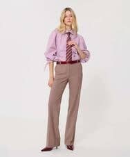 VZBAD15330 TARA JARMON(タラ ジャーモン) ワイドストライプブラウス ピンク