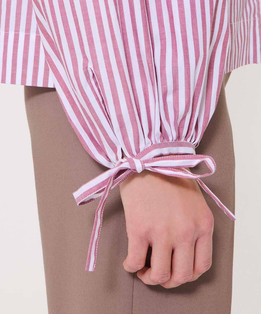 VZBAD15330 TARA JARMON(タラ ジャーモン) ワイドストライプブラウス ピンク