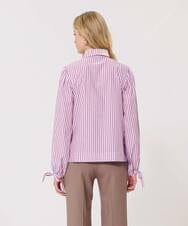 VZBAD15330 TARA JARMON(タラ ジャーモン) ワイドストライプブラウス ピンク