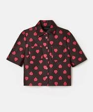 VZBAD26550 TARA JARMON(タラ ジャーモン) ポルカハートサテンブラウス ブラック