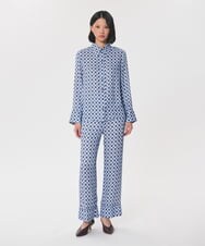 VZBAG06470 TARA JARMON(タラ ジャーモン) グラフィックブルームプリントシャツ ライトブルー