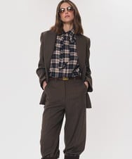 VZBAG07350 TARA JARMON(タラ ジャーモン) フランネルチェックブラウス ベージュ