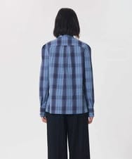 VZBAG20370 TARA JARMON(タラ ジャーモン) チェックボウタイポプリンシャツ ネイビーブルー