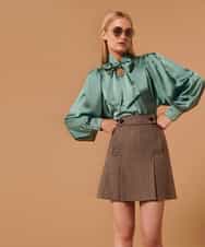 VZBAX08340 TARA JARMON(タラ ジャーモン) 【メディア着用】Fluid satin blouse グリーン