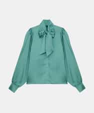 VZBAX08340 TARA JARMON(タラ ジャーモン) 【メディア着用】Fluid satin blouse グリーン