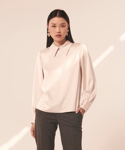 VZBAX09300  Fluid satin blouse