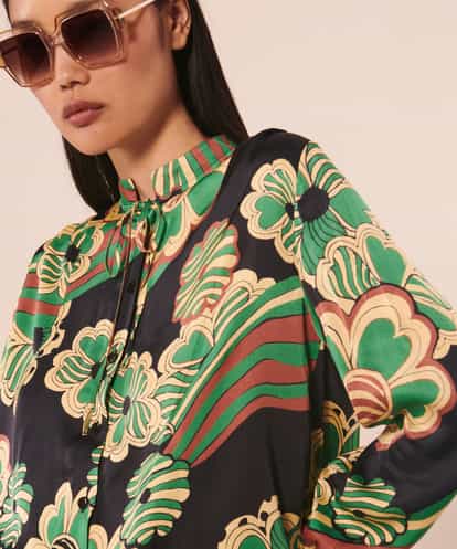 VZBAX15360  Rainbow flower blouse