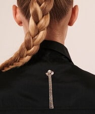 VZBAX20360 TARA JARMON(タラ ジャーモン) タフタビジューシャツ ブラック