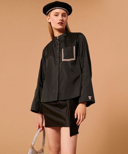 VZBAX21360 TARA JARMON Crisp taffeta blouse