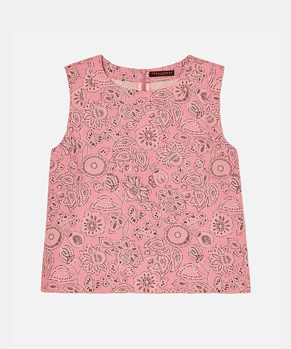 VZBGA11320 TARA JARMON(タラ ジャーモン) バンダナキャンバスブラウス ローズウッド