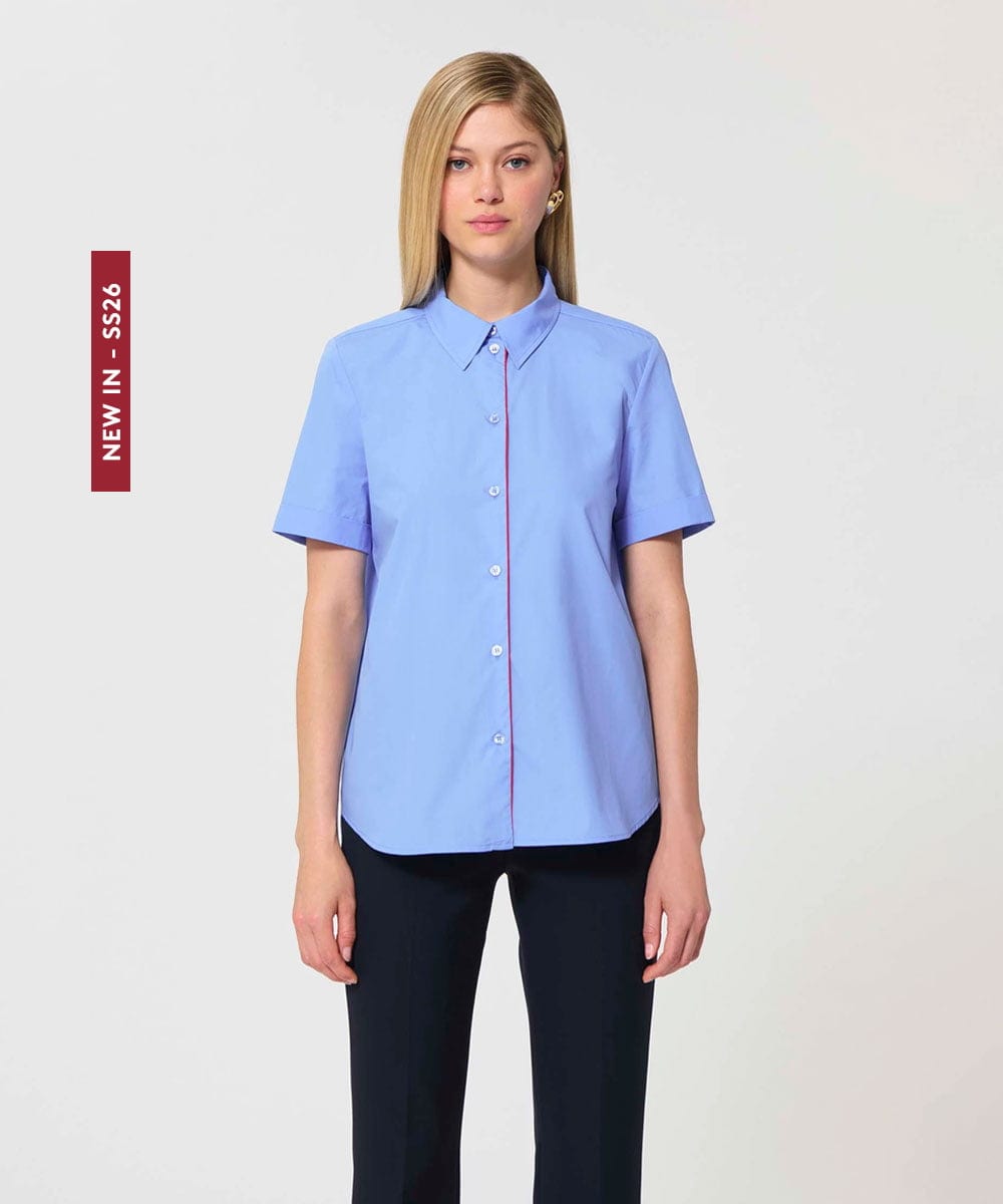 VZBGD01340 TARA JARMON(タラ ジャーモン) ポプリンブラウス スカイブルー