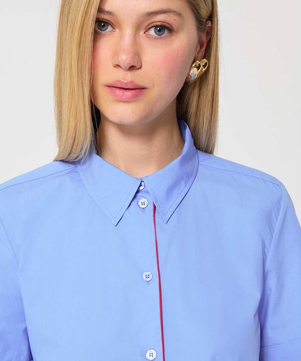 VZBGD01340 TARA JARMON(タラ ジャーモン) ポプリンブラウス スカイブルー