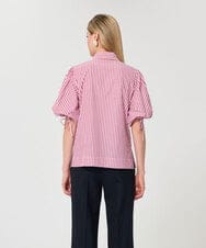 VZBGD02340 TARA JARMON(タラ ジャーモン) ワイドストライプブラウス レッド