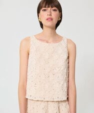 VZBGD03480 TARA JARMON(タラ ジャーモン) フラワーチュールブラウス ベージュ