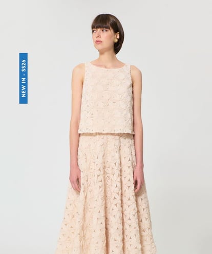 VZBGD03480 TARA JARMON フラワーチュールブラウス