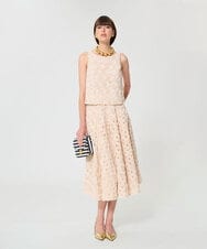 VZBGD03480 TARA JARMON(タラ ジャーモン) フラワーチュールブラウス ベージュ