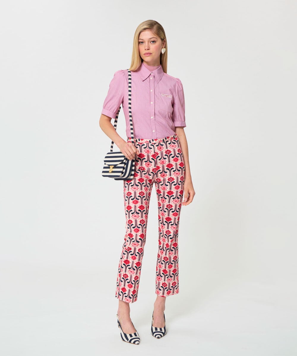 VZBGD04330 TARA JARMON(タラ ジャーモン) スレッドポプリンブラウス レッド