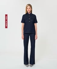 VZBGD05340 TARA JARMON(タラ ジャーモン) デニムブラウス ネイビー