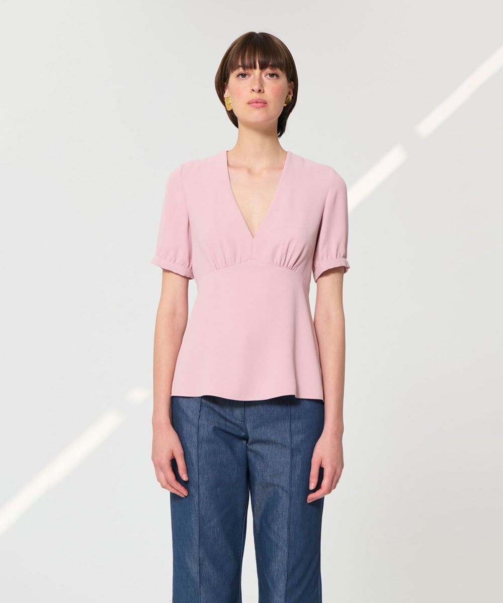 VZBGD06300 TARA JARMON(タラ ジャーモン) クレープブラウス ピンク