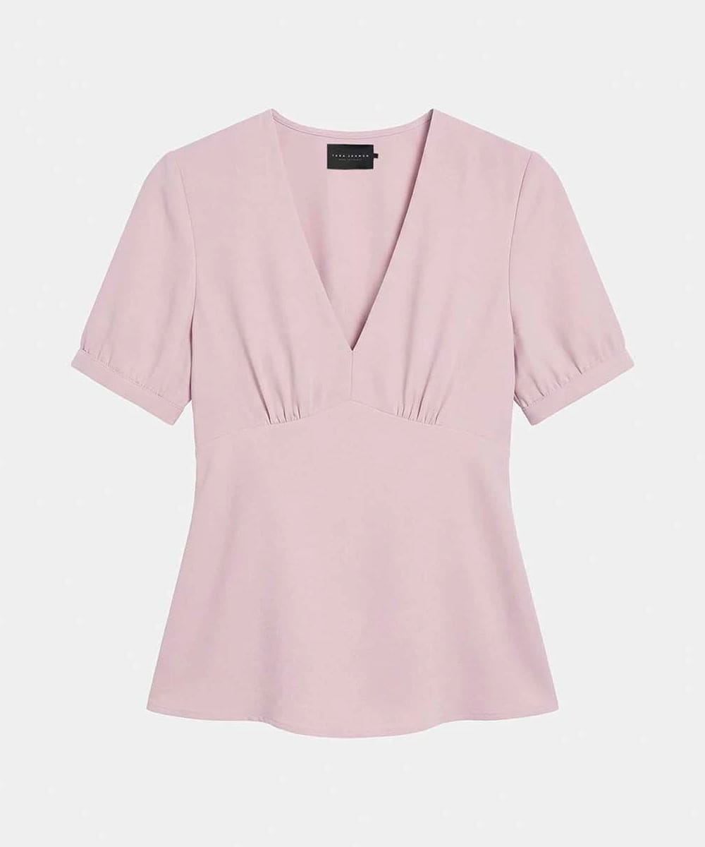 VZBGD06300 TARA JARMON(タラ ジャーモン) クレープブラウス ピンク