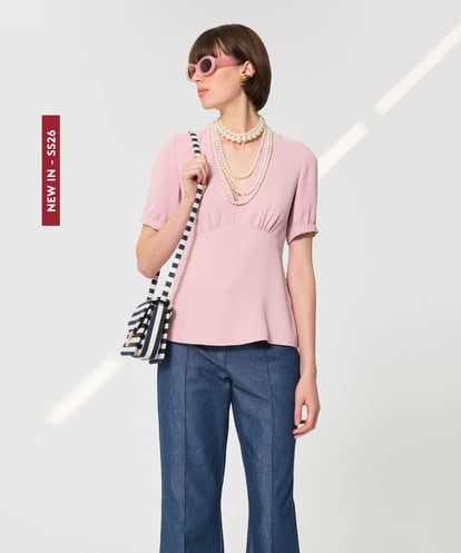 VZBGD06300 TARA JARMON クレープブラウス