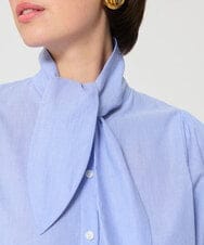 VZBGD09330 TARA JARMON(タラ ジャーモン) マスキュリンストライプブラウス スカイブルー