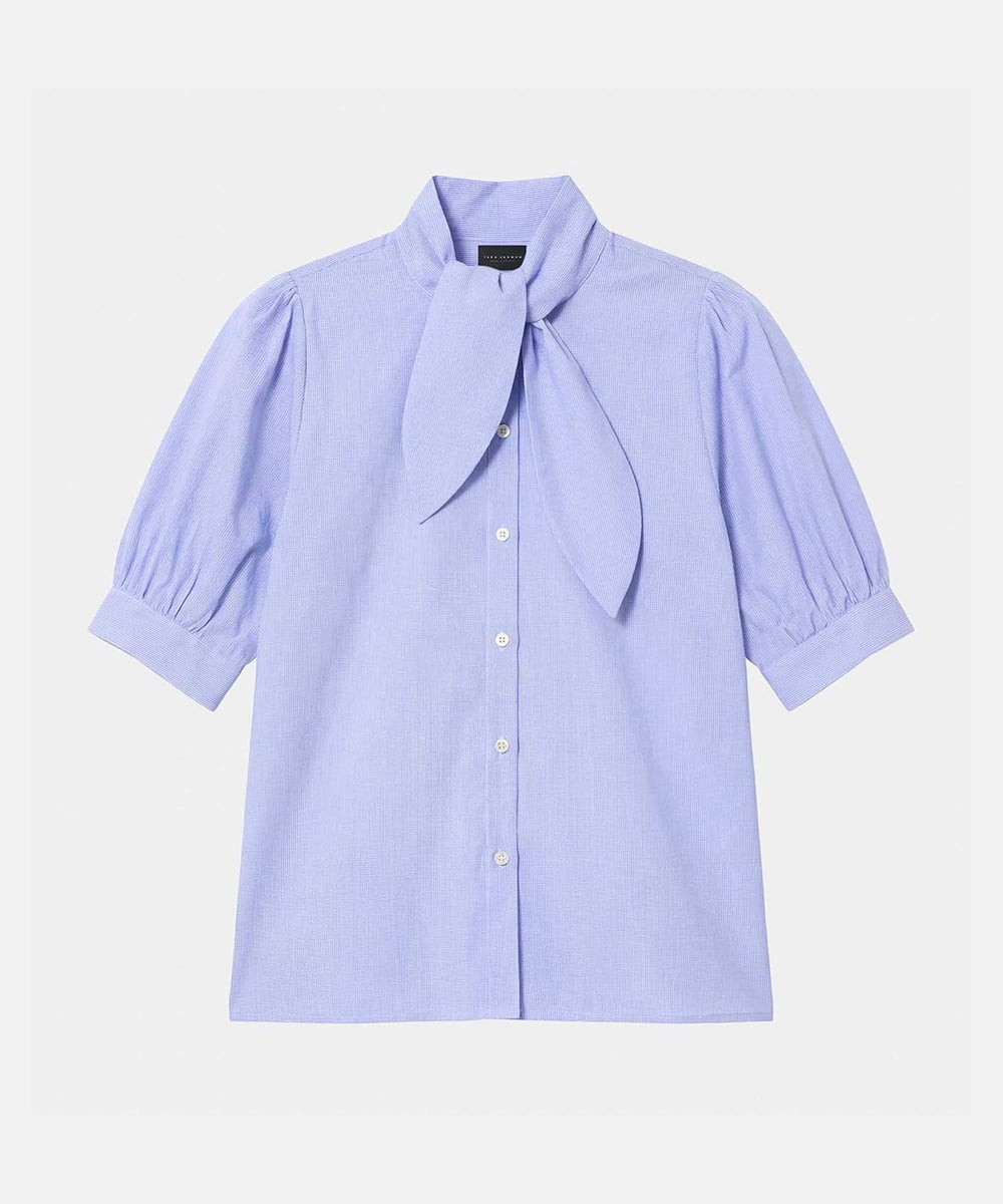 VZBGD09330 TARA JARMON(タラ ジャーモン) マスキュリンストライプブラウス スカイブルー