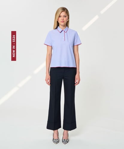 VZBGD10300 TARA JARMON マスキュリンストライプシャツ