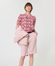 VZBGD11440 TARA JARMON(タラ ジャーモン) レトロブルームプリントブラウス ペールピンク