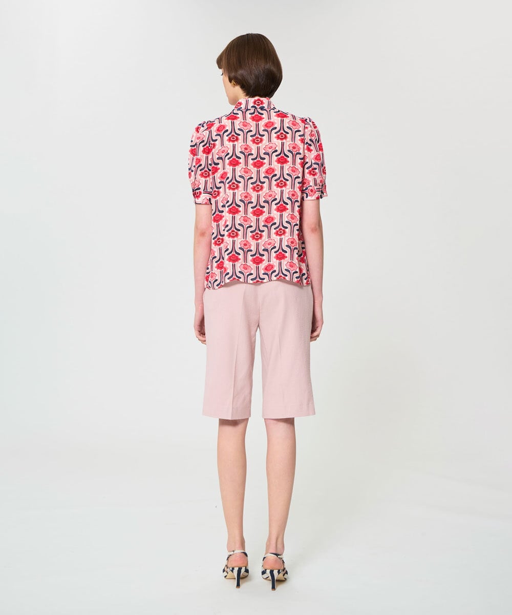 VZBGD11440 TARA JARMON(タラ ジャーモン) レトロブルームプリントブラウス ペールピンク