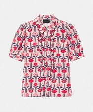 VZBGD11440 TARA JARMON(タラ ジャーモン) レトロブルームプリントブラウス ペールピンク