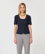 VZBGD12300 TARA JARMON(タラ ジャーモン) オックスフォードポプリンブラウス ミッドナイトブルー