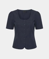 VZBGD12300 TARA JARMON(タラ ジャーモン) オックスフォードポプリンブラウス ミッドナイトブルー